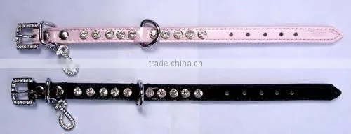 Spiked leather pet collar
