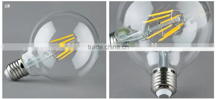 Hot G125 LED filament bulb high quality glass mask high luminou led lamp