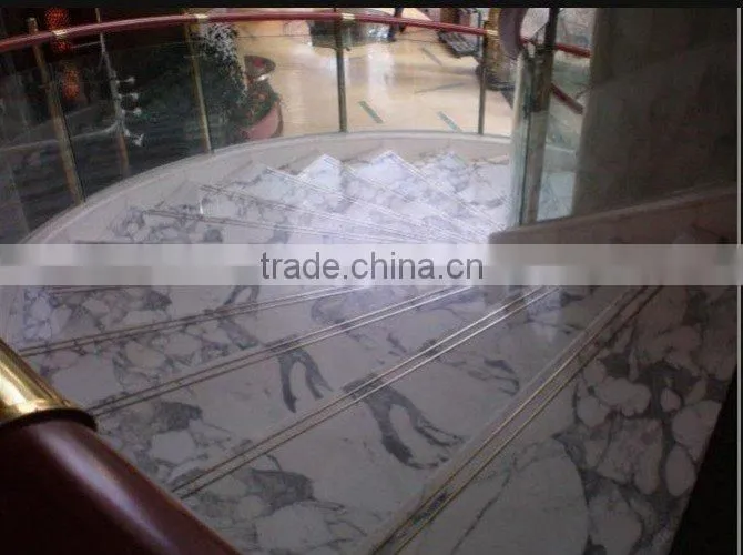 marble stair tile in big white flower