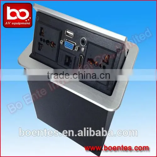 Tabletop/Desktop Pop Up Power Socket with HDMI/VGA/Audio/USB for Conference AV Solutions