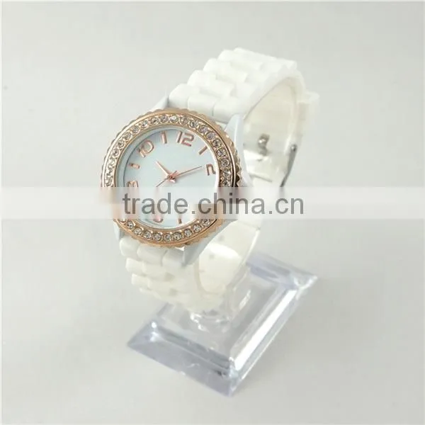 Fashion Design Crystal Watches Promotion Gift Silicone Women Watch