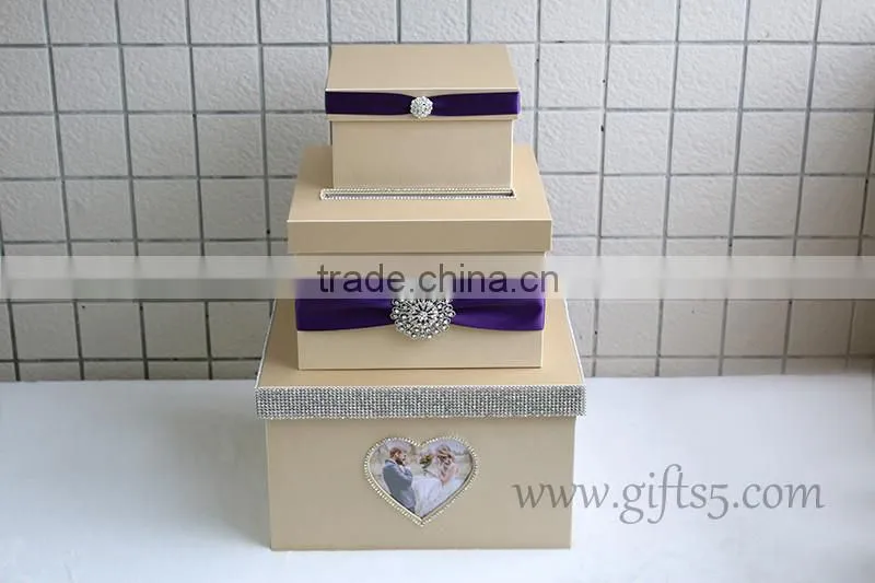 Rustic wedding card box with photo frame for best widding gifts