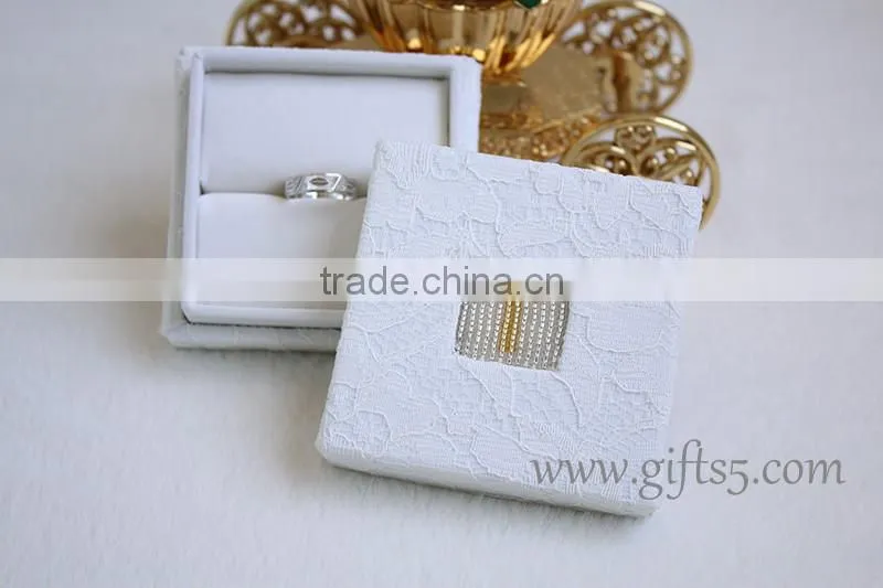 Handmade Elegant wedding ring box with beaded name plate of T