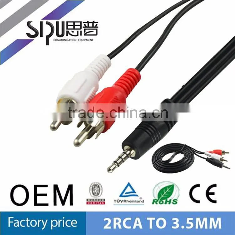 SIPU high quality 1.5m gold connects av rca cable best price 3.5mm audio cable