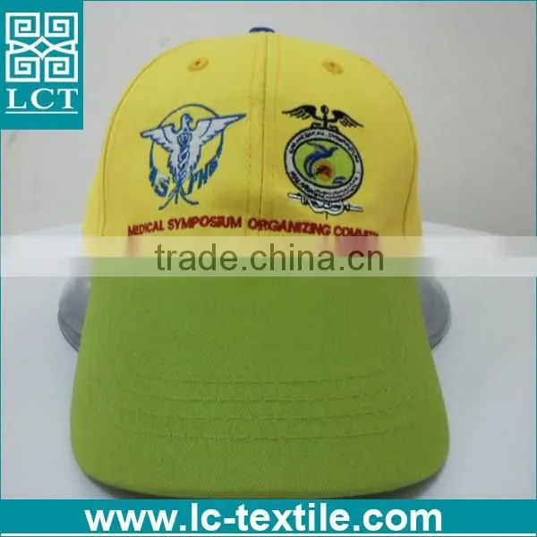 LCTN1863 supply yellow and green twon tone color design velvet baseball cap