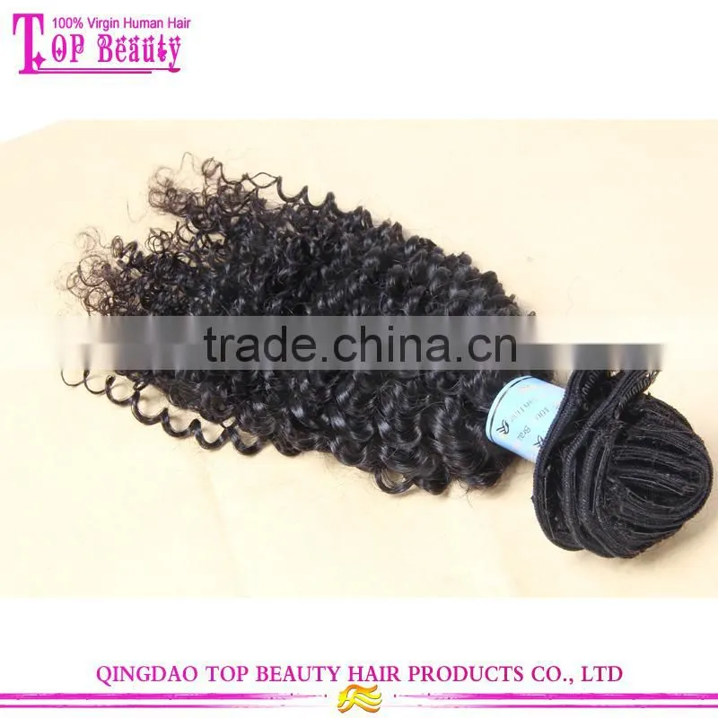 Wholesale unprocessed high quality 100% virgin indian deep curly hair clip in extensions