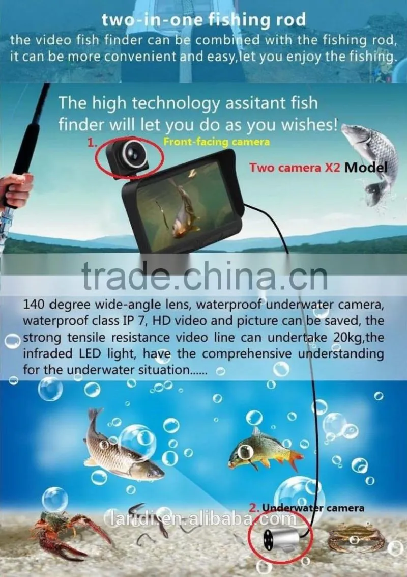 2016 New product Fish finder X3 4.3 inch monitor underwater IP7 video camera Vision fishing equipment