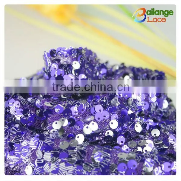 Embroidery fabric mesh fabric on sequin material wholesale in guangzhou