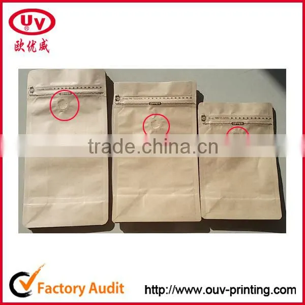 recycle kraft paper coffee packaging bag with valve