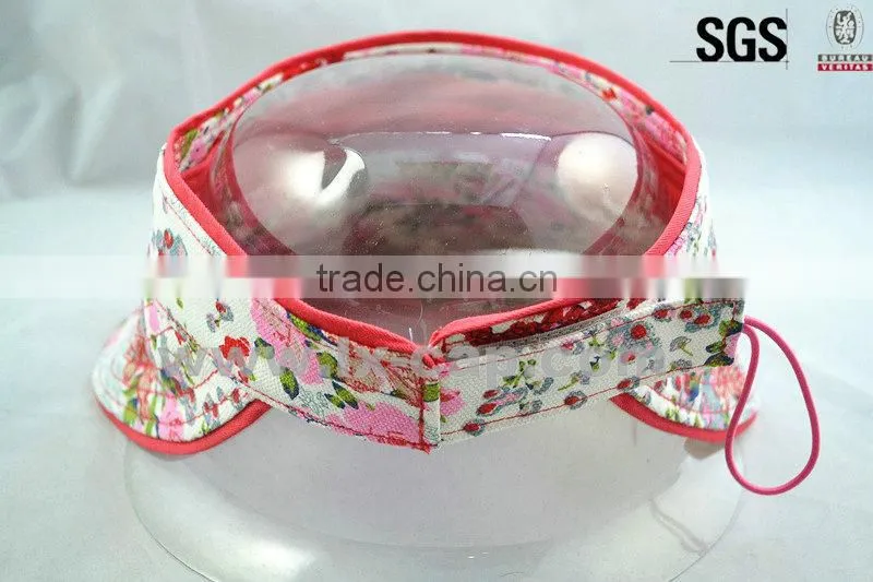 Contrast color cotton embroidered clip-on sun visor cap