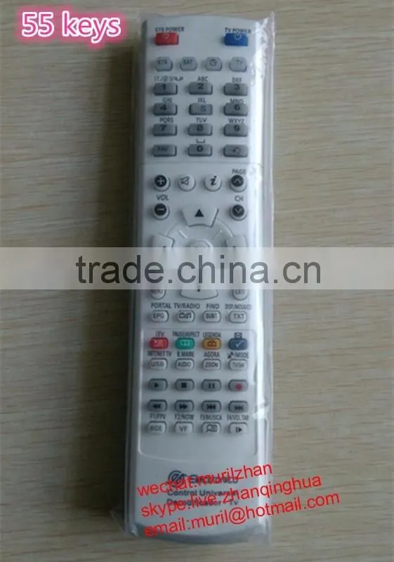 White 55 Buttons Universal remote cotrol for receiver o decoder for Chile market