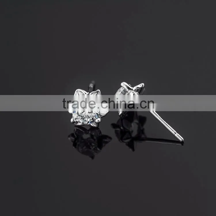 Fashion jewelry wholesale 925 sterling silver AAAAA cubic zirconia stud earring