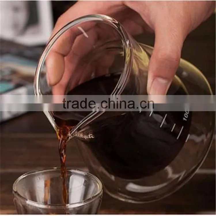 Double wall heat-resistant borosilicate glass coffee pot with calibration and filter hot sale product 300ML