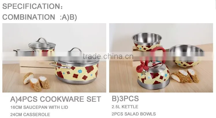 high quality 7 pcs enamel cookware set with best price