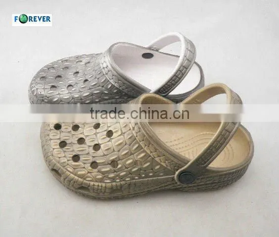 plastic garden shoes 2015 with grey and gold clogs