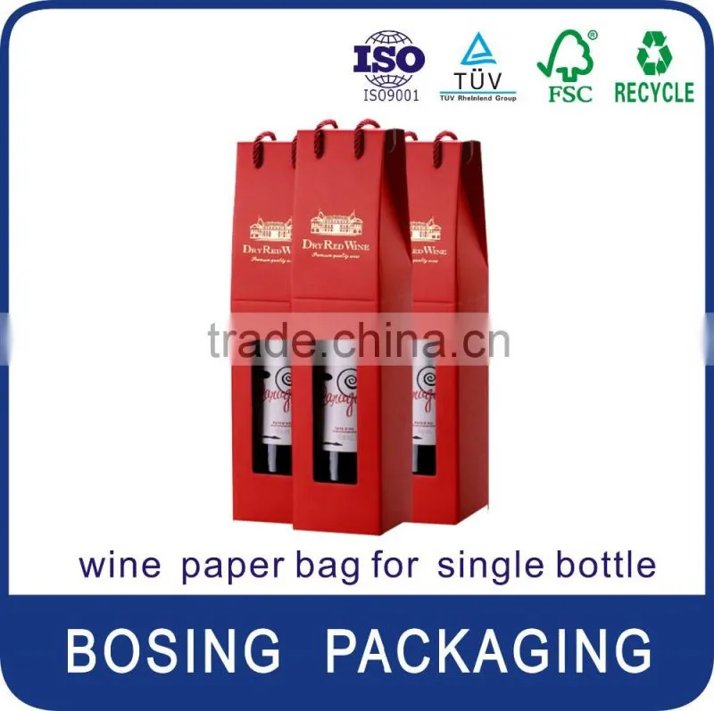 wine paper bag for single bottle