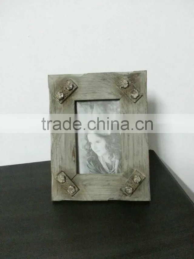 Distressed Grey Wooden Picture Photo Frame