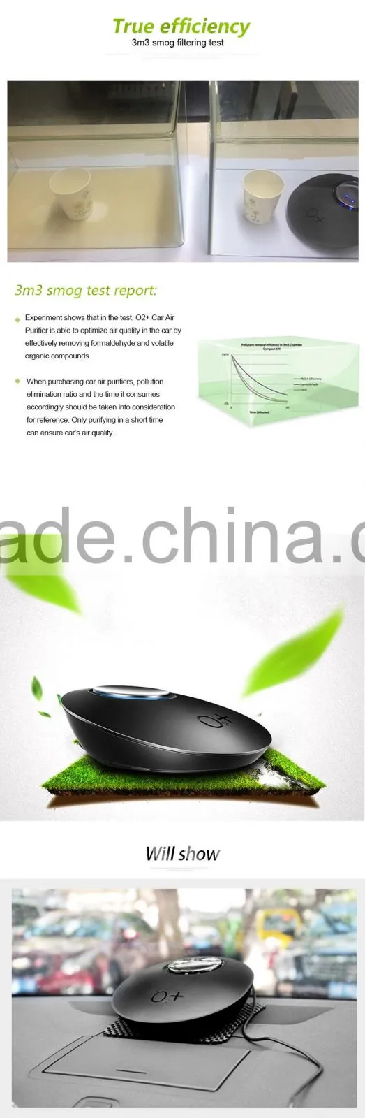 Portable O2+ mini auto car use air purifier high quality car air purifier clearner