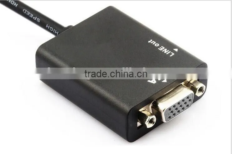 High Quality Hot Sale HD MI To VGA Converter With Audio Convex Head VGA Audio Converter Adapter Cable