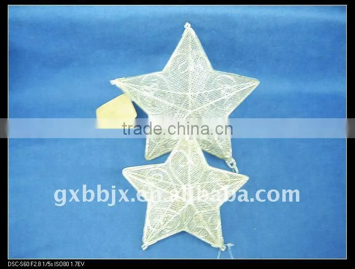 White metal wire star shape christmas decoration sets