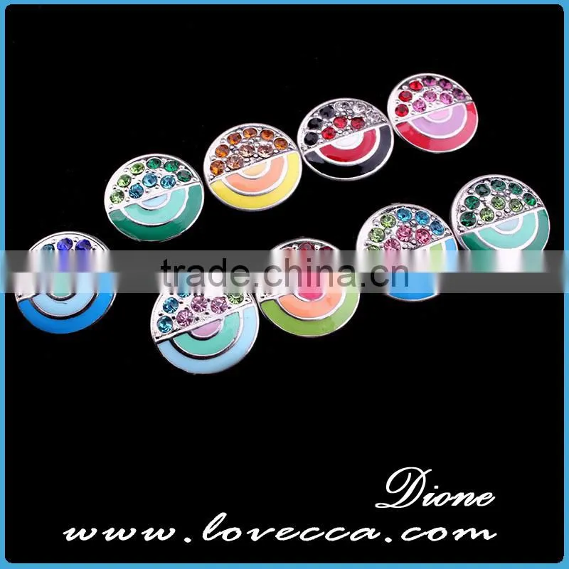 Colorful 18mm metal snap buttons DIY jewelry for rings ,bracelet and necklace