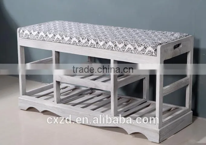Solid wood with pads two layers of stool in shoes