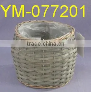Grey Color Cheap Willow Bonsai Pot