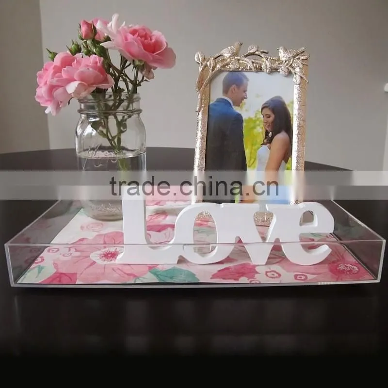 OEM clear acrylic insert paper tray for office storage