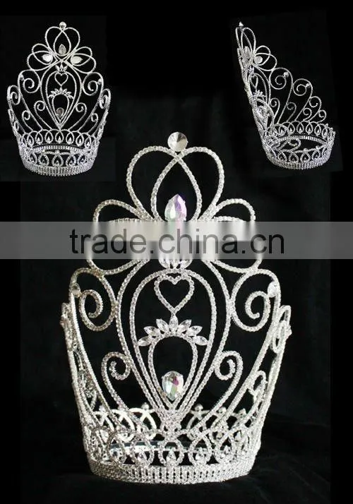 Fashion Jewelry Big Rhinestone Crystal Beauty queen Crowns Girl Crystal Tiara H172-125
