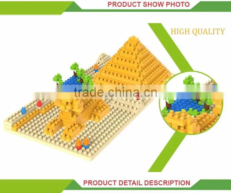 Best selling pyramid and sphinx toys blocks model famous building miniature