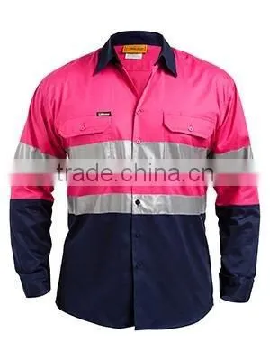 3M TAPED TWO TONE HI VIS COOL LIGHT WEIGHT MENS SHIRT - LONG SLEEVE