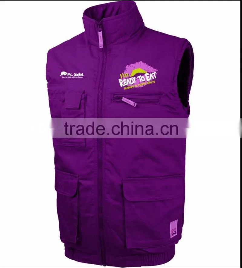 Sleeveless waterproof jacket winter jacked with zipper european vest