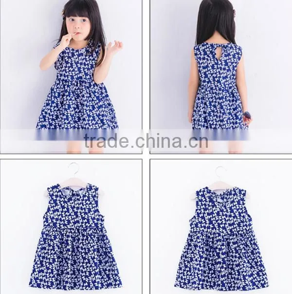 Fashion Girls Linen Kids Sleeveless Lace Boutique Dress