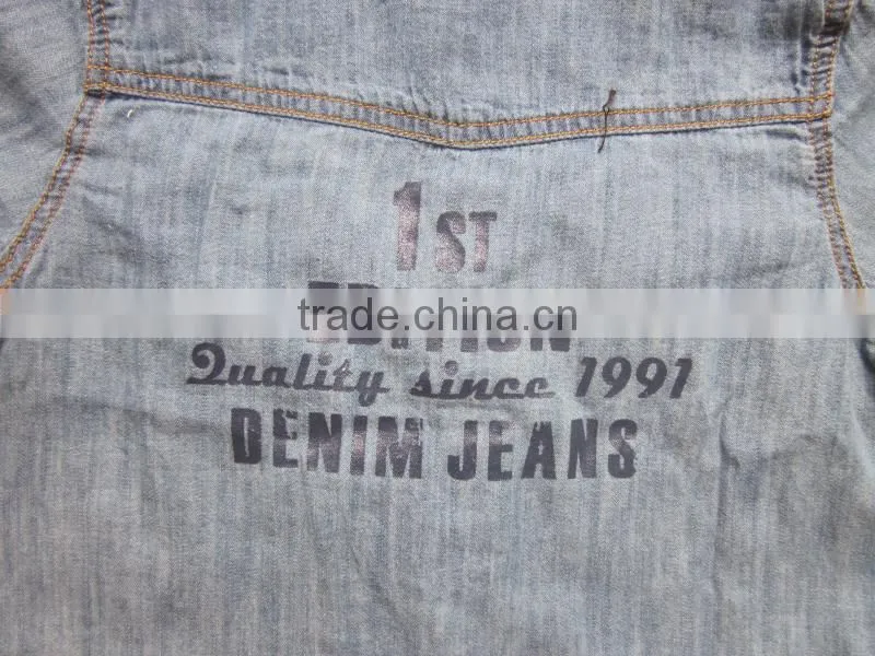 Kid's new design fashion short sleeve denim shirt clothing stocklots