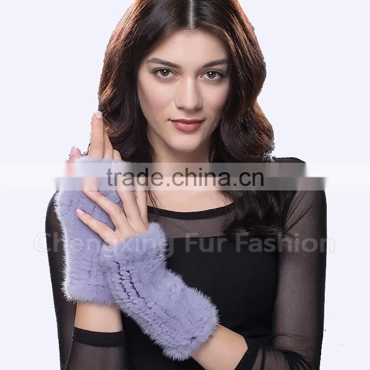 CX-A-08C Wholesale Winter Douable Face Ladies Mink Fur Winter Gloves