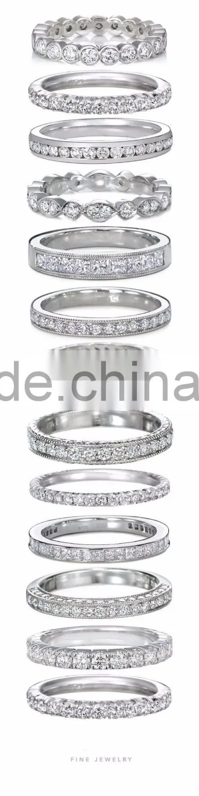Simple design plain style all kinds of eternity O ring thin promise ring for wedding