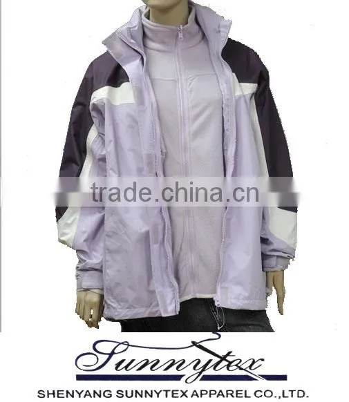 3 in 1 jacket water resistant polyester 2017 new jacket