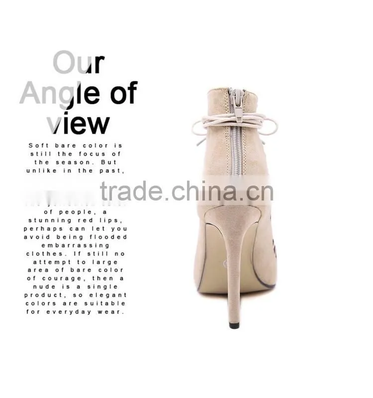 Newest Black Leather Shoes Open Toe High Heel Sandal Women