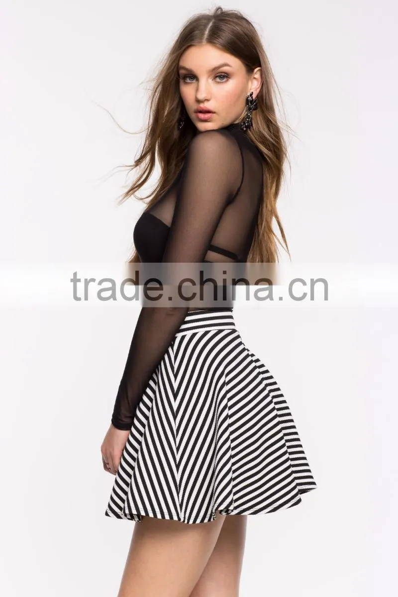 Classic high waist finished edges mini skirt fashion women umbrella skirt 2016