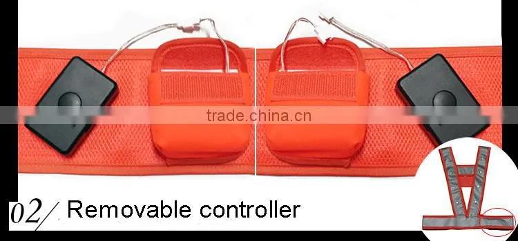 police worker hi visibility led warning lighted safety vest