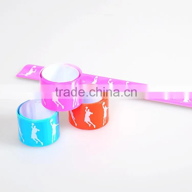 Custom night disposable reflective slap wrap bracelet wrist band