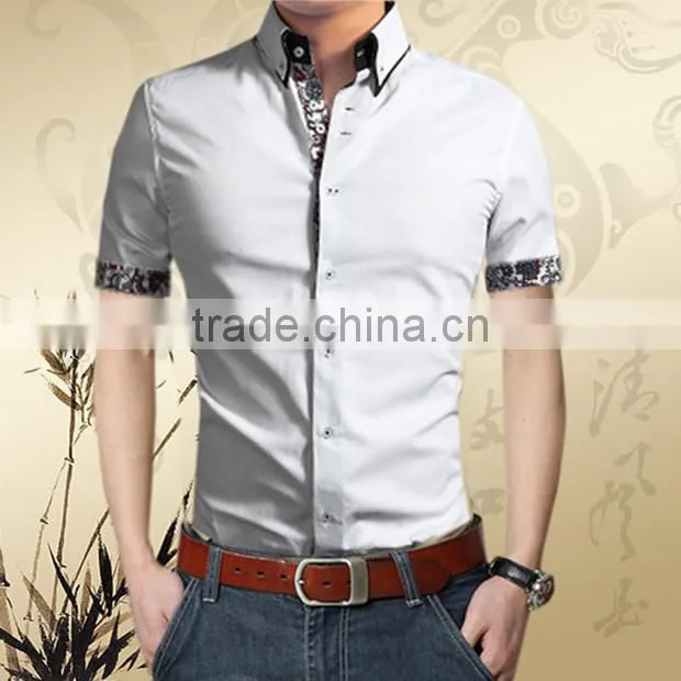 2015 latest shirt designs for men short sleeve wholesale alibaba