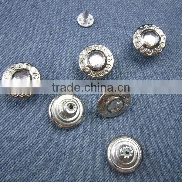 Metal Buttons Rhinestone Button For Jeans