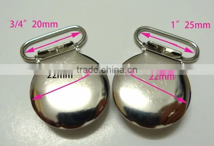 Round 1 Inch Enamel Suspender Passy Binky Pacifier Mitten Clip
