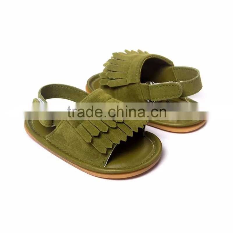 2016 New Summer Candy Color Baby Tassel Baby Leather Sandal Soft Sole Infant Girls and Boys Shoes