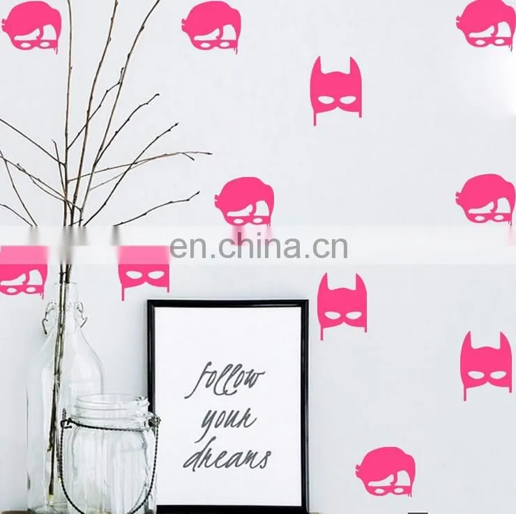 Superhero Mask Ins Style Vinyl Mini Wall Sticker Children Room Home Decoration Mural Roon Decal