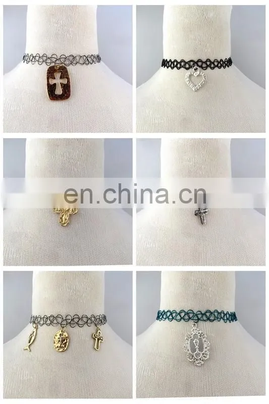 China factory customize wholesale newest fashion pendent hologram choker