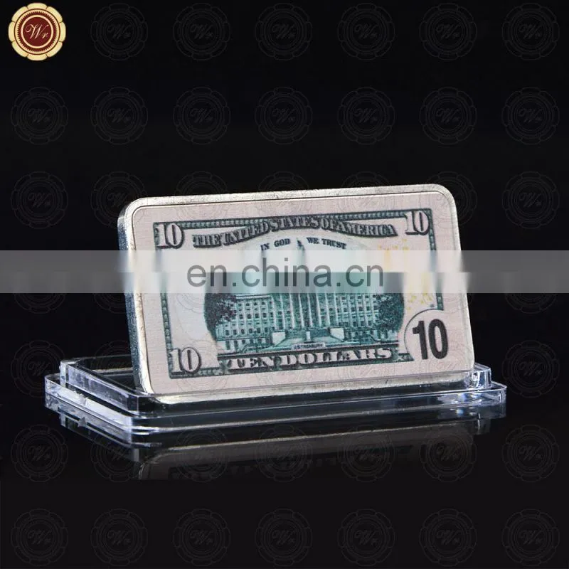 WR Promotional Gift TEN Dollar Silver Bar Unique Gifts The USA 10 Dollar Paper Money Commemorative Bar