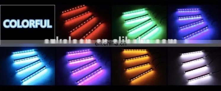 Car styling Wireless Remote/Music/Voice Control Interior Floor Foot Decoration Light Cigarette LED Atmosphere RGB