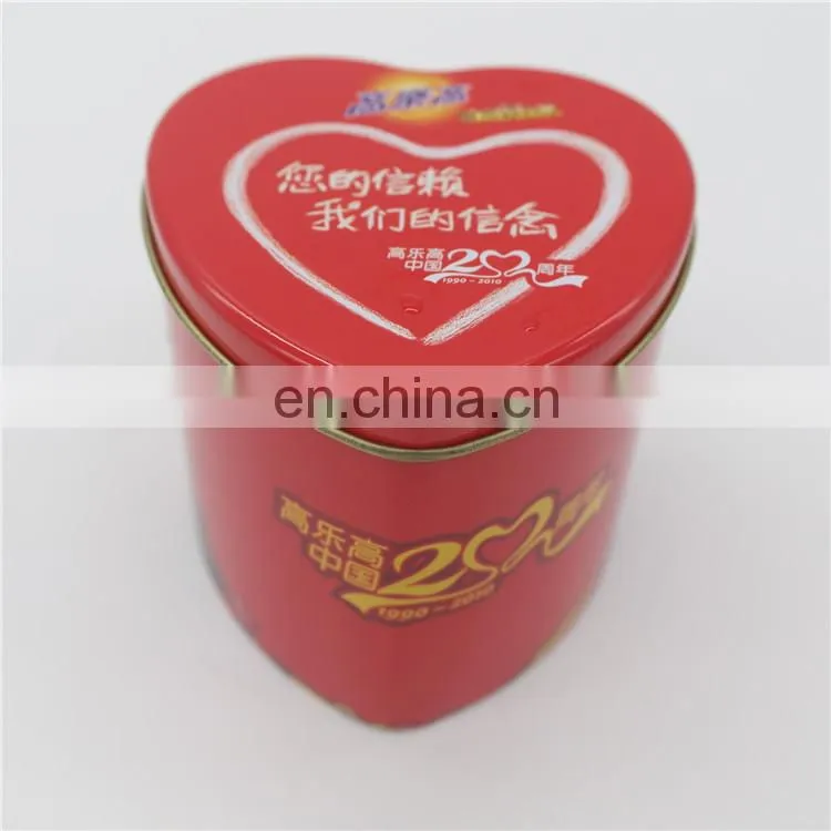 red heart shape gift chocolate box metal tin wholesale